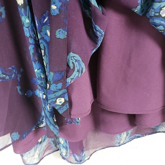 Cabi Women's Size 4 Style 3461 Treasure Paisley V Neck Midi Dress Purple - Picture 5 of 9